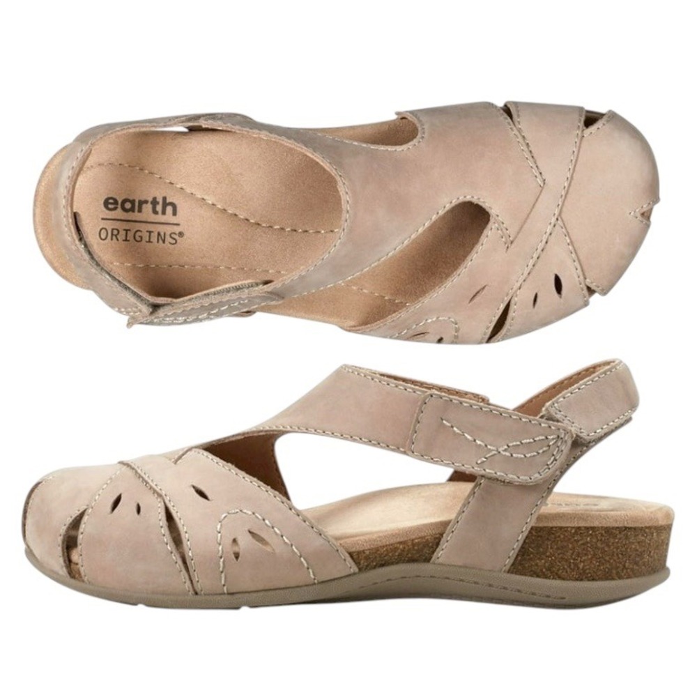 Earth Origins Women's Sandals Size 6M Beige Leather Comfort Casual Shoes - Picture 4 of 15